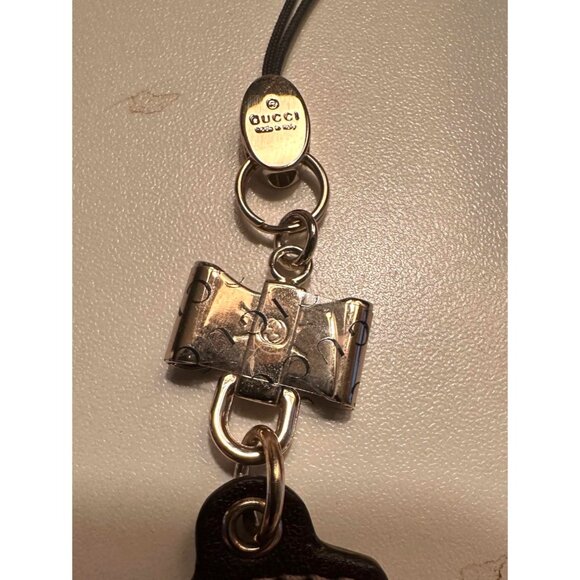 Gucci Leather & Gold Keychain Charm With Pouch - Picture 3 of 10